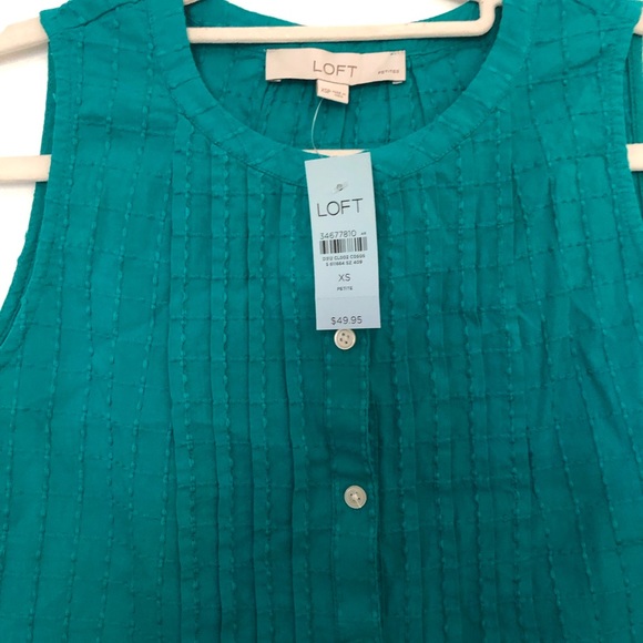 Loft pin tucked button shell top - Picture 3 of 5